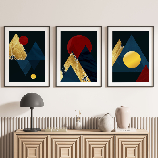 3-teiliges Poster-Set - Geometrische Formen