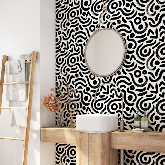 Aufkleber Badezimmer - Grafisches Muster