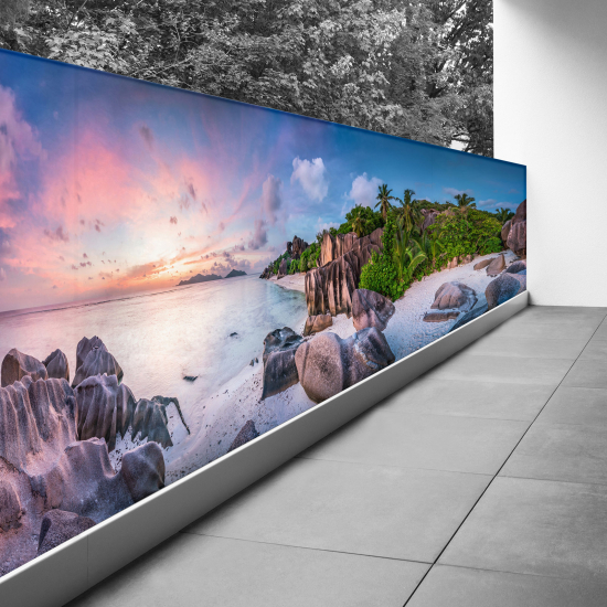 Bedruckter Sichtschutz - Optische Täuschung - 80x280 cm - Sonnenuntergang