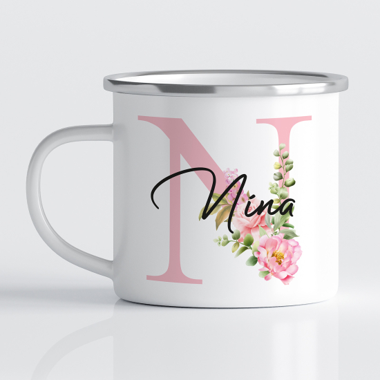 Emaille tasse personalisiert - Buchstabe N