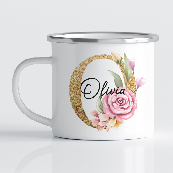 Emaille tasse personalisiert - Buchstabe O