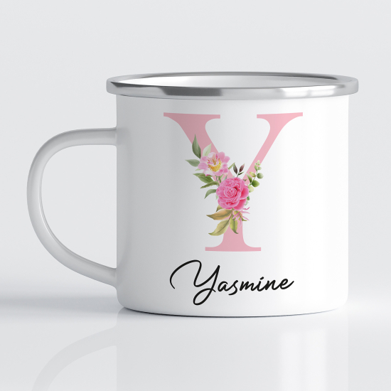 Emaille tasse personalisiert - Buchstabe Y