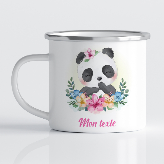 Emaille tasse personalisiert für Kinder - Panda
