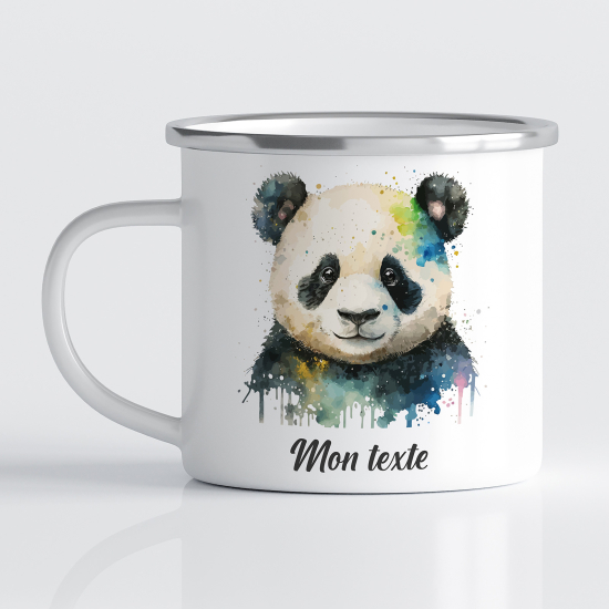 Emaille tasse personalisiert für Kinder - Panda