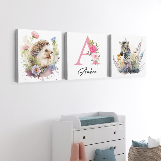 Leinwandbild 3-teilig für Kinderzimmer - Zebrafisch