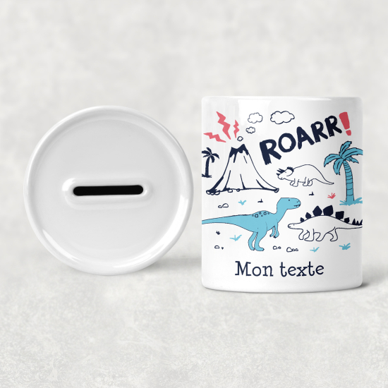 Personalisierte Sparschwein für Kinder - Dinosaurier