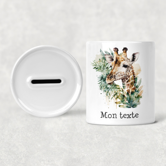 Personalisierte Sparschwein für Kinder - Giraffe