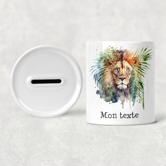 Personalisierte Sparschwein für Kinder - Löwe