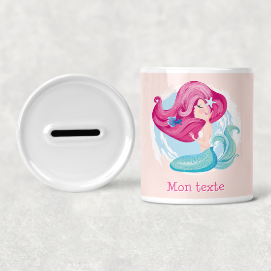 Personalisierte Sparschwein für Kinder - Ozean Sirene