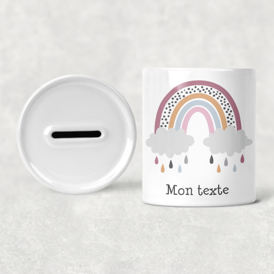 Personalisierte Sparschwein für Kinder - Regenbogen