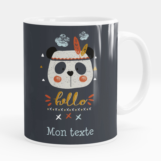 Personalisierte Tasse - Indischer Panda hallo