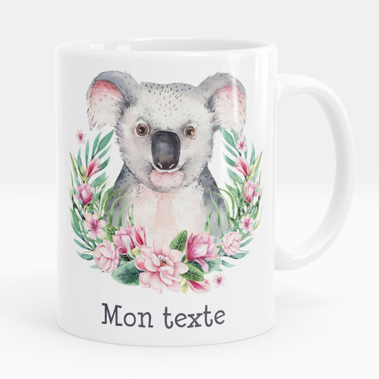 Personalisierte Tasse - Koala Blumen
