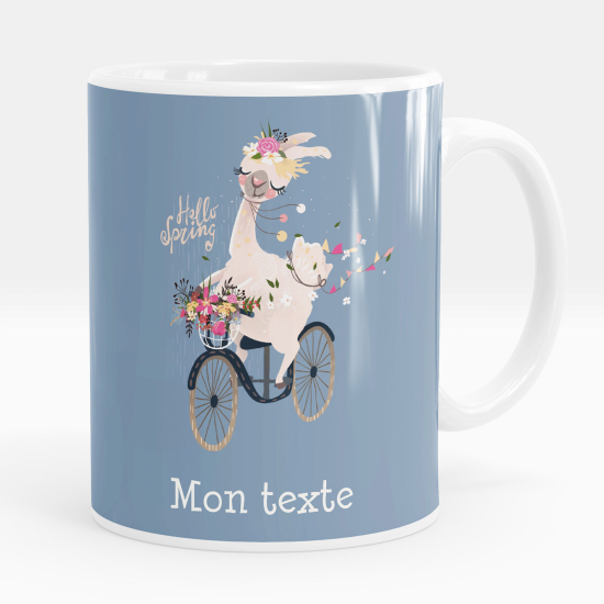 Personalisierte Tasse - Lama auf dem Fahrrad