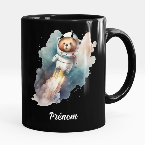 Personalisierte Tasse - Schwarze - Astronautenbär
