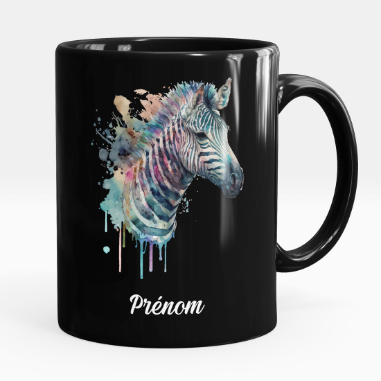 Personalisierte Tasse - Schwarze - Zebra