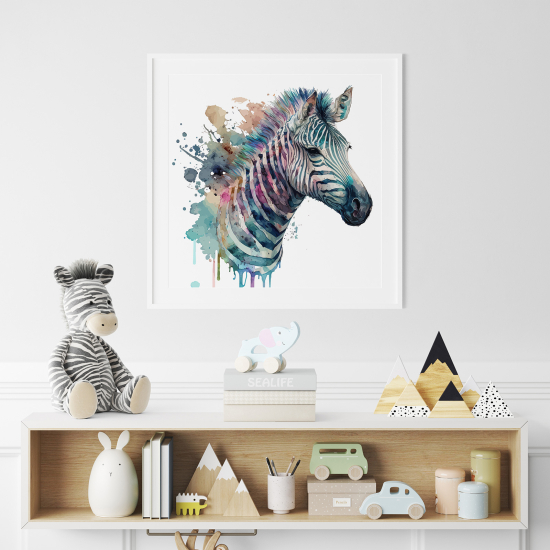 Poster Kinder - Bunter Zebra