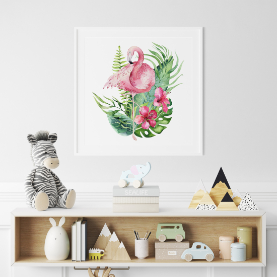 Poster Kinder - Rosa Flamingo