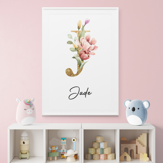 Poster mit Monogramm - Buchstabe J