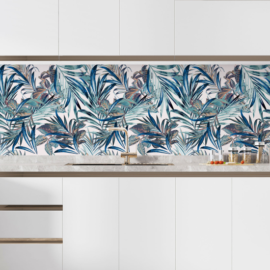 Selbstklebende Küchenrückwand - Tropische Blumen