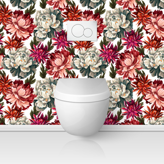 Wandtattoo für toilette - WC - Blumen