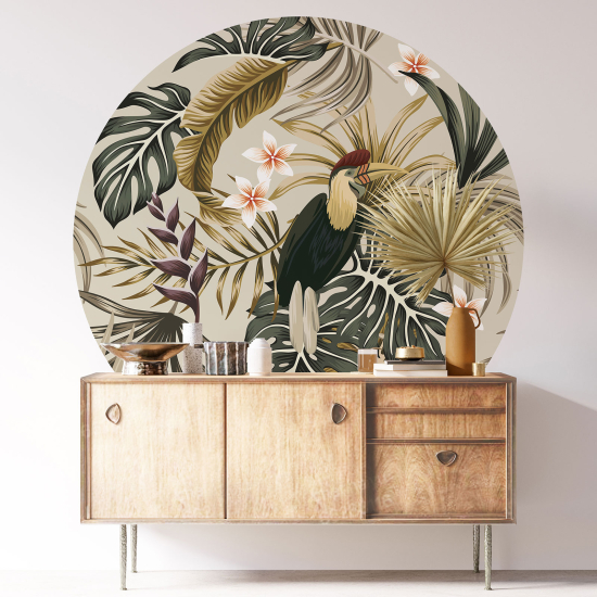 Wandtattoo rund - Blumenmuster