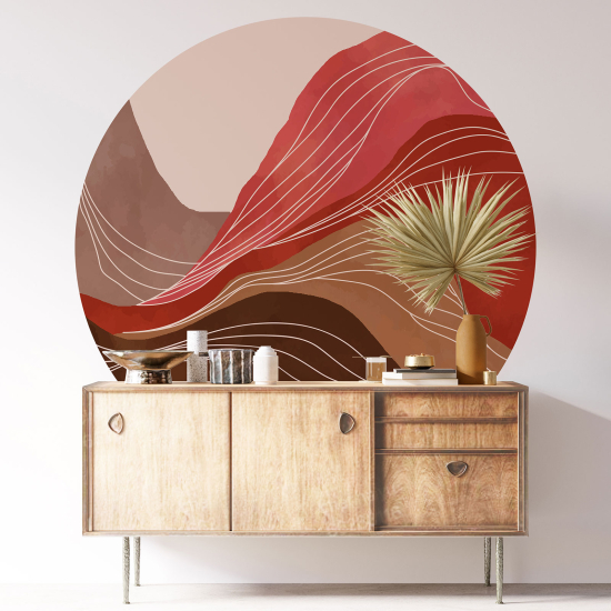 Wandtattoo rund - Boho-Landschaft